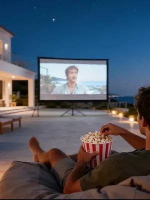 Cinema ao ar livre na sua villa